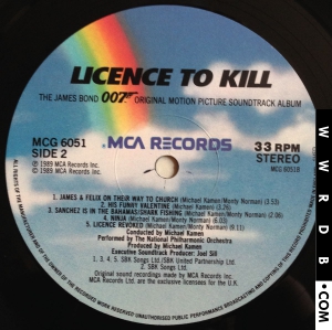 Michael Kamen Licence To Kill United Kingdom LP (12") MCG 6051 product image photo cover number 3