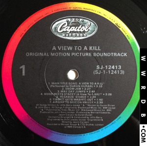 John Barry A View To A Kill American LP (12") SJ-12413 product image photo cover number 2