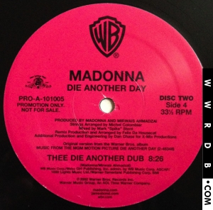 Madonna Die Another Day (The Mixes Part 1) American 12" single PRO-A-101005 product image photo cover number 4