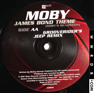 Moby James Bond Theme (Re-Version) United Kingdom 12" single PXXL12MUTE 210 product image photo cover number 3