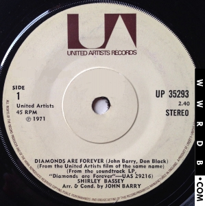 Shirley Bassey Diamonds Are Forever United Kingdom 7" single UP 35293 product image photo cover