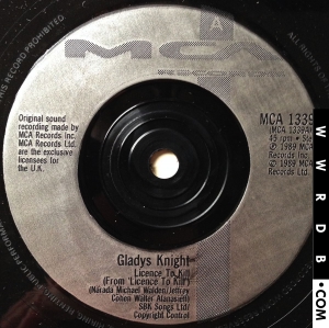 Gladys Knight | Michael Kamen Licence To Kill United Kingdom 7" single MCA 1339 product image photo cover number 2