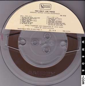 John Barry You Only Live Twice American Reel To Reel Tape UAC 5155 product image photo cover